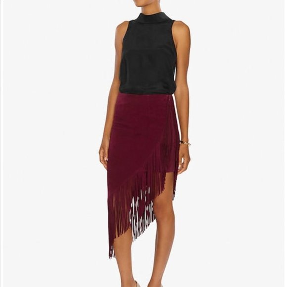 intermix fringe skirt